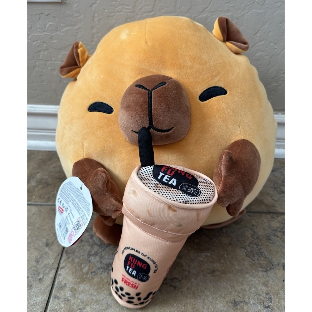 ZURU Snackles Series 2 Spencer Capybara Plush Kung Fu Bubble Tea 12+" Plush Soft